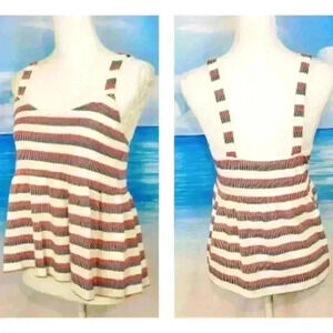 NWT GOOD LUCK GEM Womans MULTI COLOR Knit Cami Top Stretch tank shirt size Med